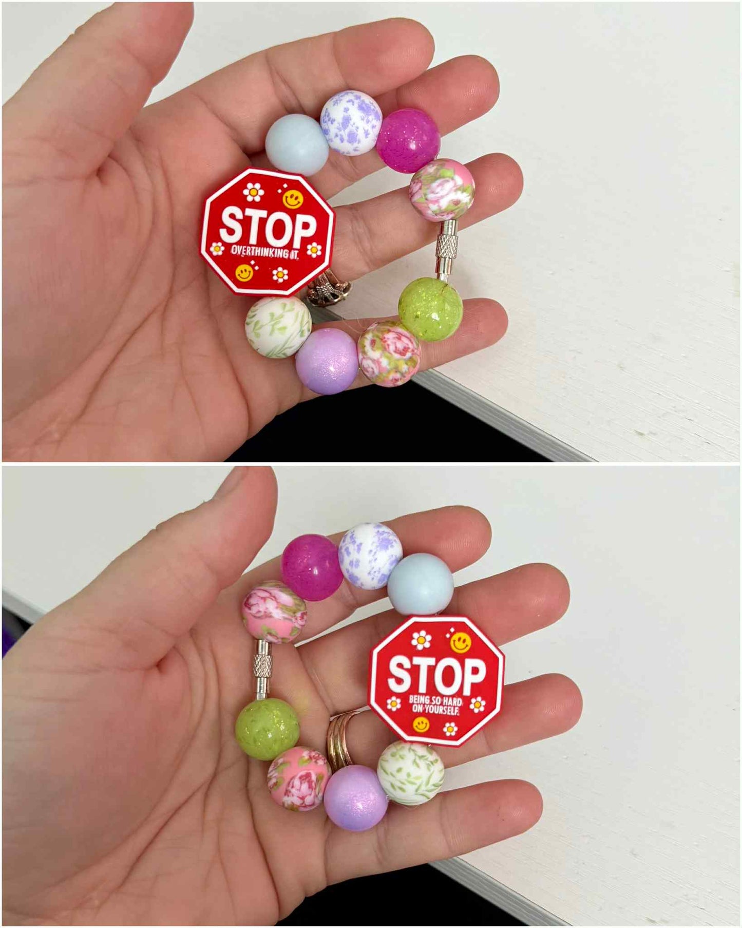 RTS corbin stop sign cup charm (double sided)