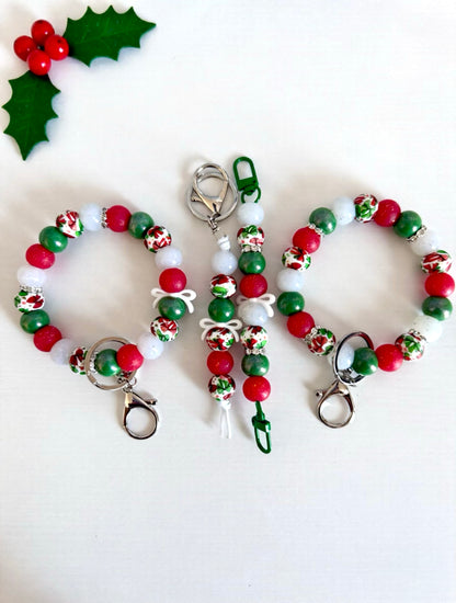 christmas bow print bead