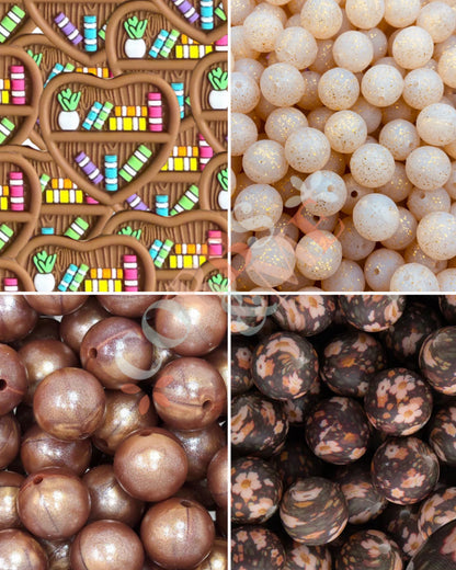 brown bookshelf heart