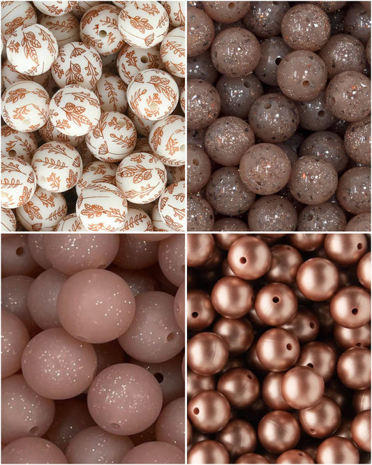 boho leaves print bead