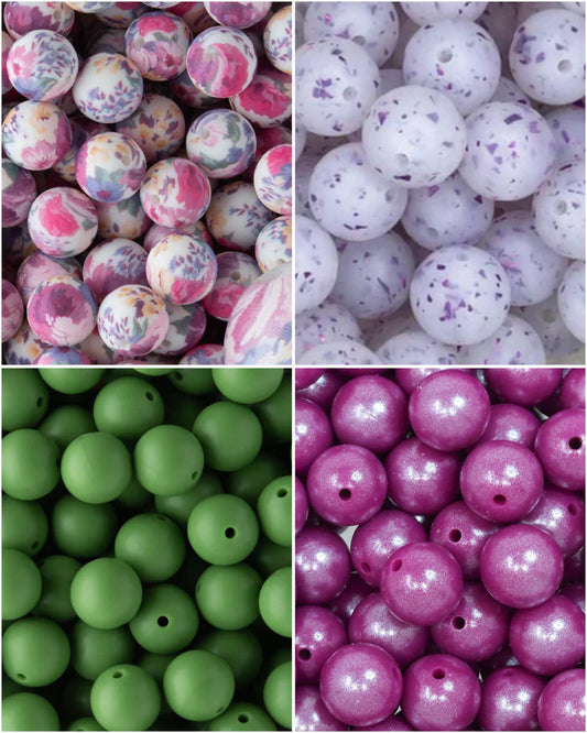 rose floral print bead