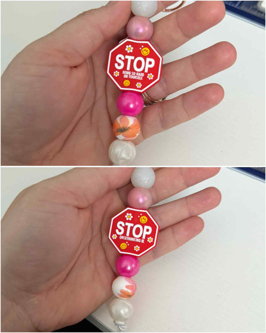RTS corbin stop sign keychain