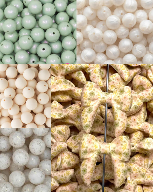 quiet garden printed bow